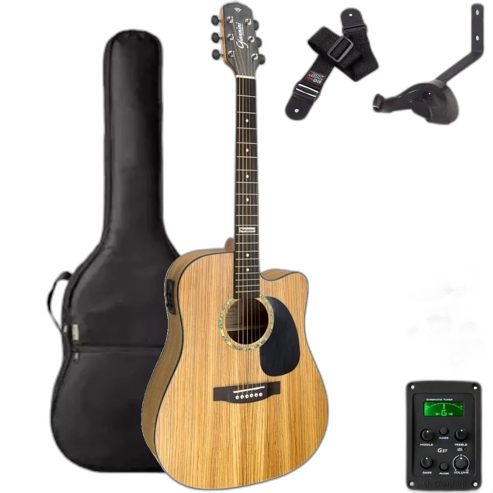 Violão Giannini Folk Aço GF1D Natural Zebra (ZW) + KIT2PL