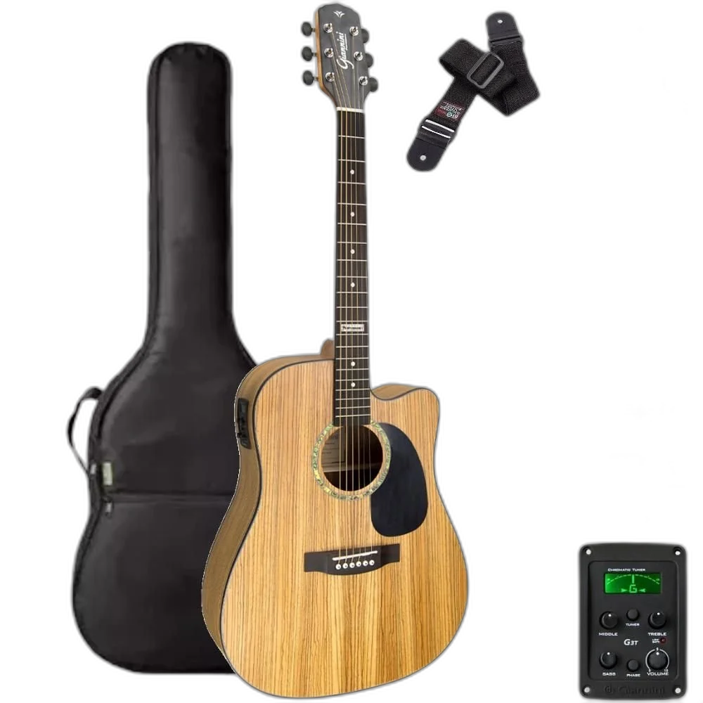 Violão Giannini Folk Aço GF1D Natural Zebra (ZW) + KIT2CI