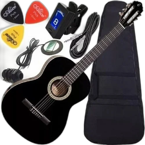 Kit Violão Giannini Nylon Completo N14 Preto