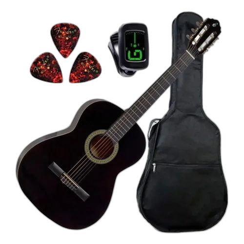 Violão Giannini Acústico Nylon Start N14 Preto + Capa + Afinador + Palhetas