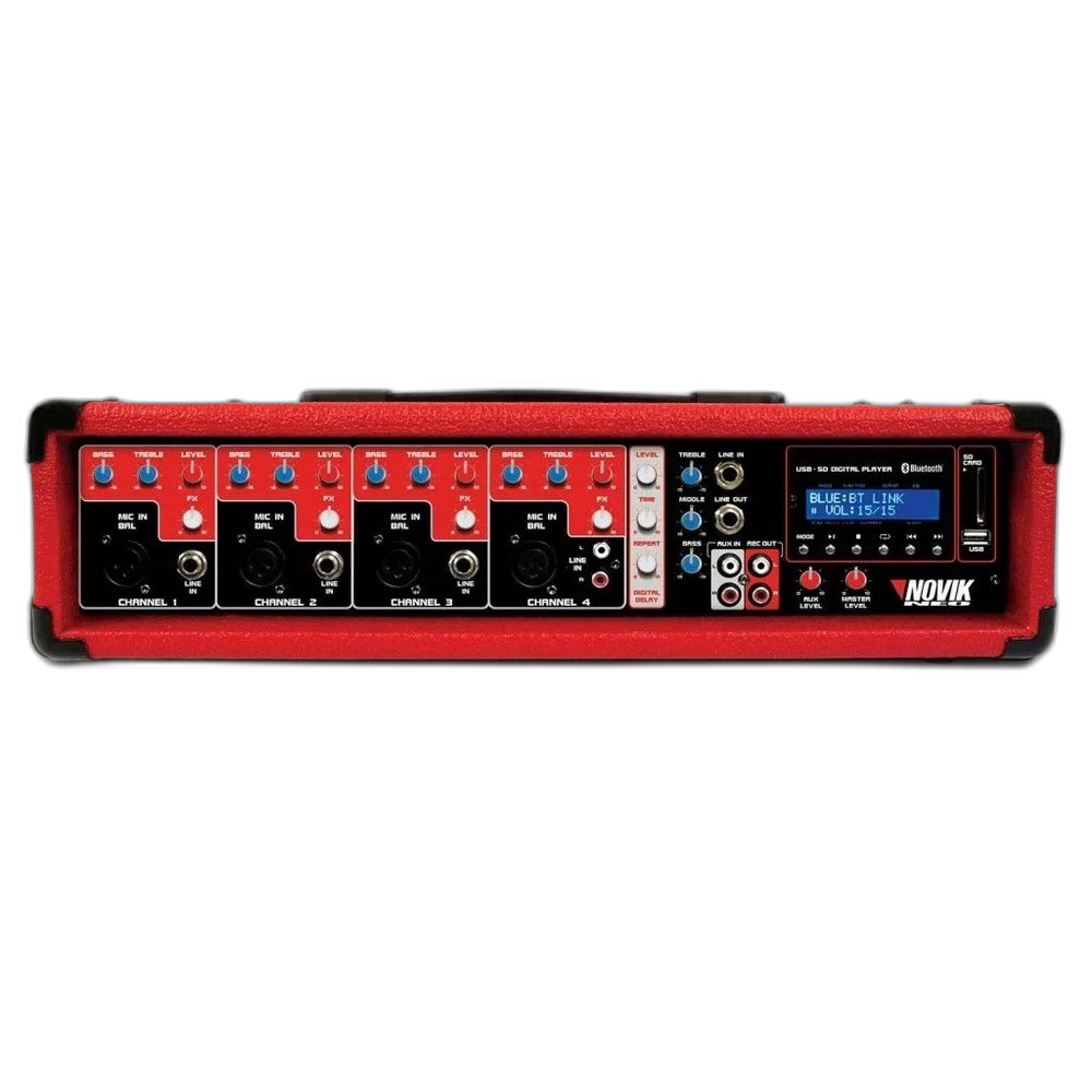 Mesa De Som Amplificada 4 Canais Novik Neo Nvk 4300 Bt
