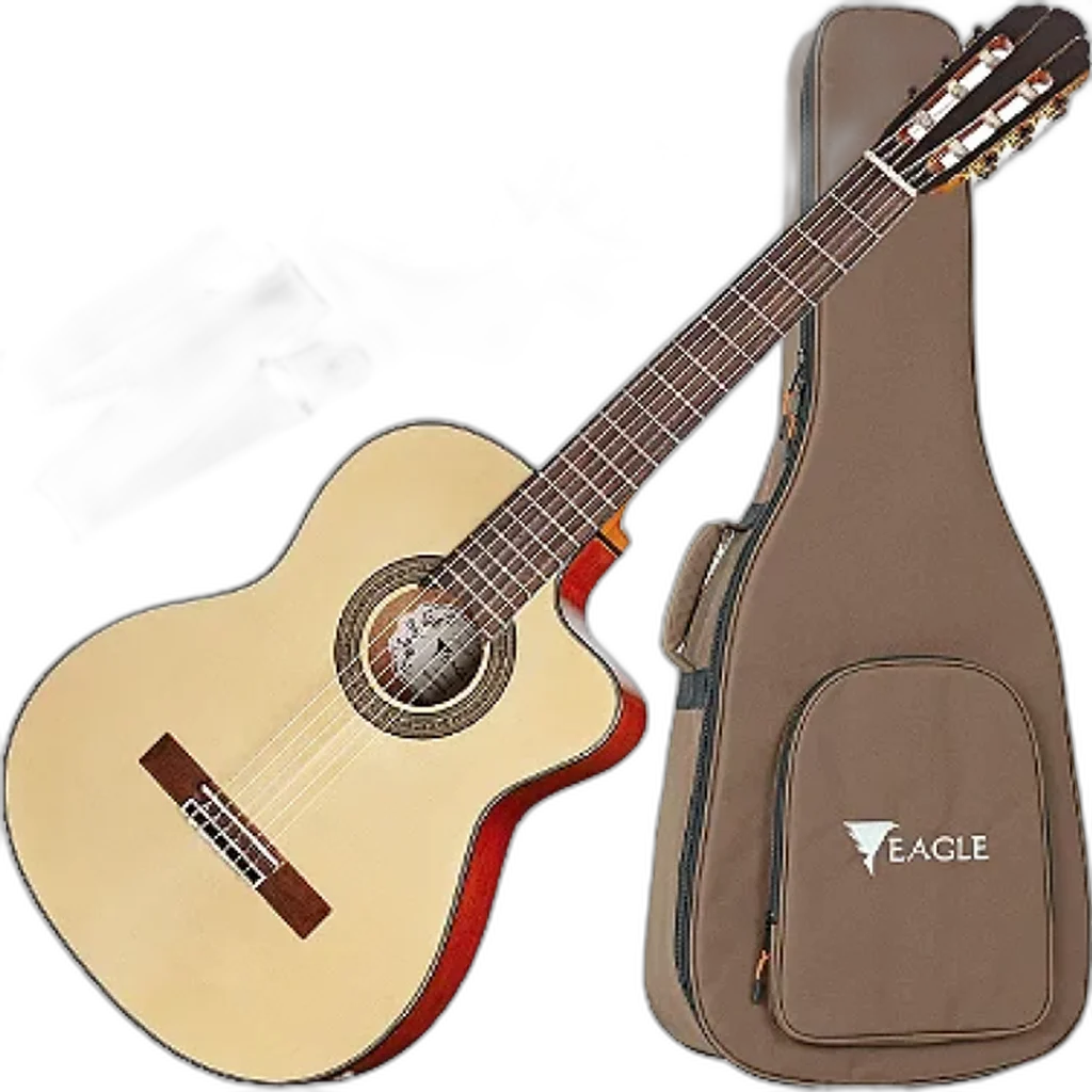 Violão Elétrico Eagle CH800 Natural Nylon + Capa Correia