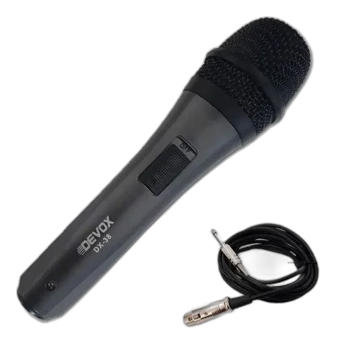 Microfone Com Fio Dinâmico Profissional Devox Dx-38 C/ Cabo