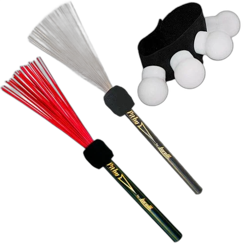 Kit Vassourinhas Nylon Aço Para Cajon Pithy Torelli + Canela