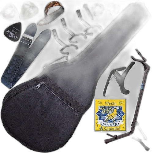 Kit Capa Violão Folk Acolchoada Com Multi Acessórios + G3s