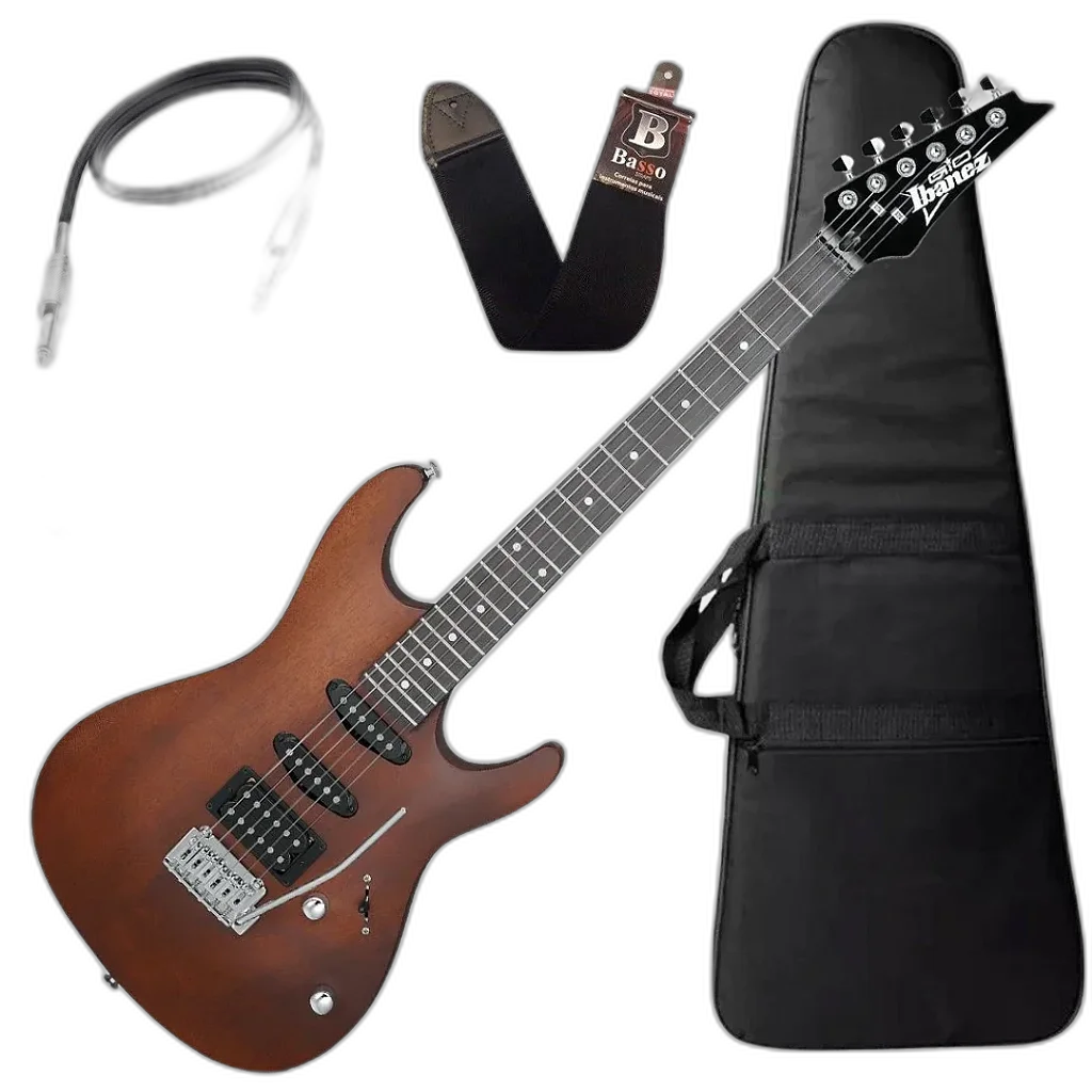 Kit Guitarra Ibanez Gsa 60 Wnf Walnut com capa bag correia