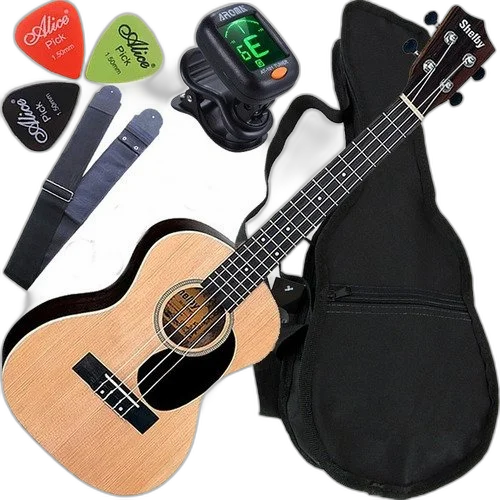 Kit Ukulele Shelby Tenor Acústico Completo C/ Escudo Su25r
