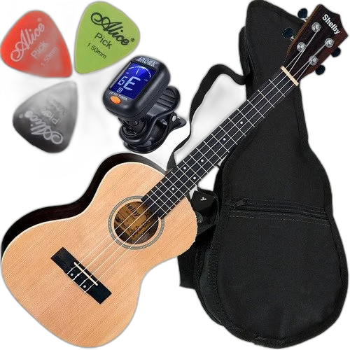Kit Ukulele Acústico Shelby Tenor Bag Afinador Palheta Su25r