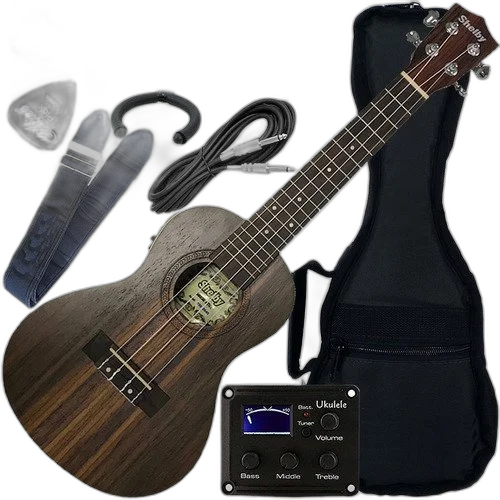 Kit Ukulele Concerto Elétrico Com Equalizador Su23re Shelby