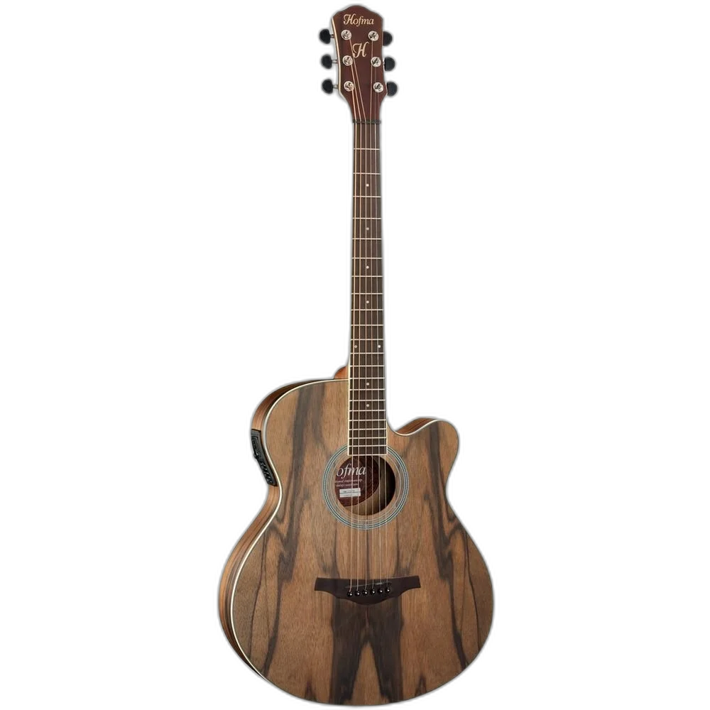 Kit Violão Folk Aço Elétrico Satin Hmf270 Natural Hofma Completo