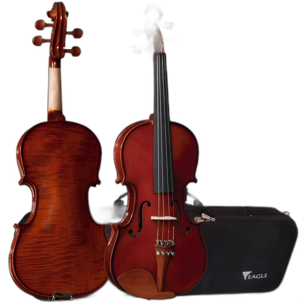 Kit Violino Ve431 3/4 Tampo Em Abeto Envernizado Eagle + Estojo + Estante Partitura