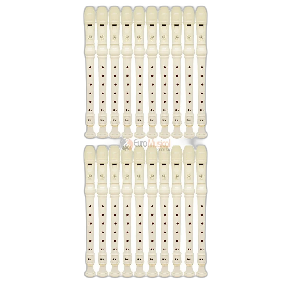 Kit 20 Flautas Doce Yamaha Barroca Yrs24b