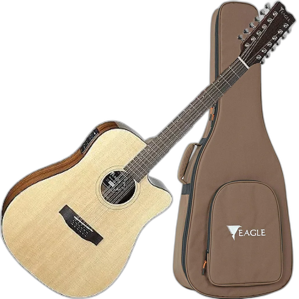 Violão Eagle Folk Elétrico 12 Cordas Aço Emd470 Ce12 Nt