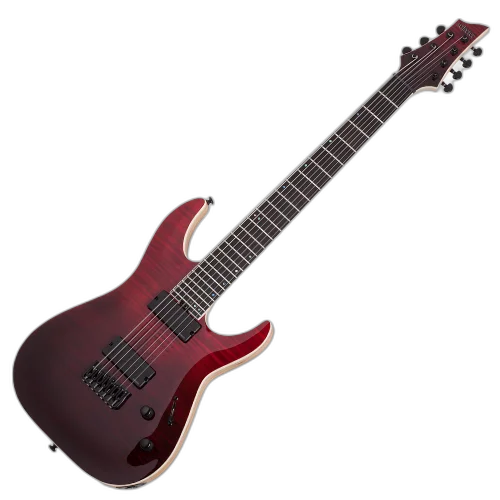 Guitarra Schecter C-7 SLS Elite Blood Burst 7 Cordas com Captadores Fishman Fluence Modern Humbucker e Ponte Hipshot Hardtail 1372