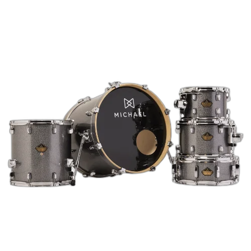 Bateria Michael Legacy Birch DMB520 20" Bright Grey Shell Pack com Sistema Suspensão M.S.3 Arruelas Nylon e Acessórios de Afinação