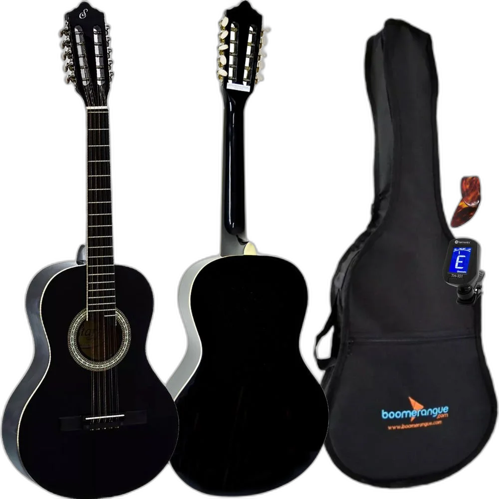 Kit Viola Caipira Acústica Aço Vs14 Bk Preta Giannini Completo