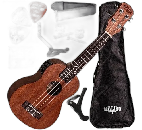 Kit Ukulele Eletroacústico Soprano Malibu 21se C/ Acessórios