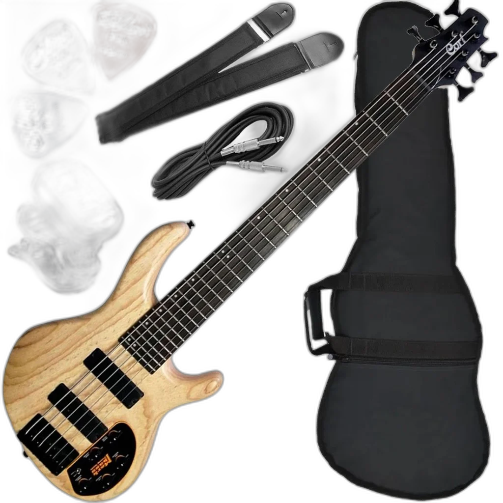 Kit Baixo Cort Action DLX VI ASH OPN 6 Cordas Pre Mark Bass Ativo Bx01
