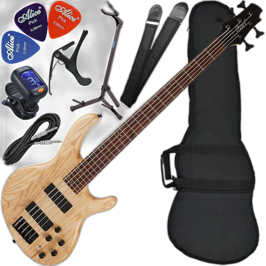 Kit Contrabaixo Cort Action DLX V ASH OPN 5 Cordas Ativo Pré Mark Bass Bx02
