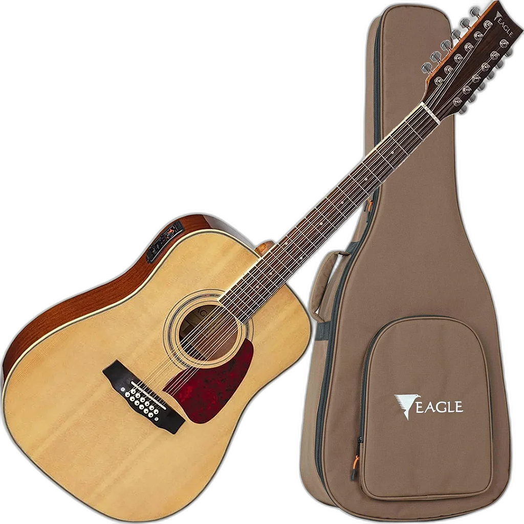 Violão Eletroacústico Folk 12 Cordas Eagle Ch888e12 Natural Eq Promix