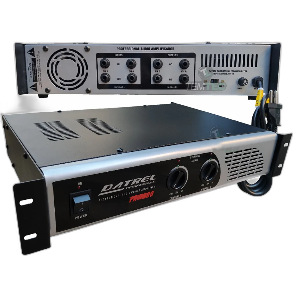 Potência de Som Amplificador Profissional 200 Watts 4 Omhs PA1200 - Datrel