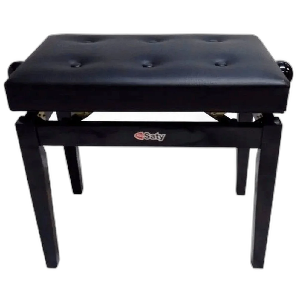 Banco Para Piano Saty BP80 Preto - Com Regulagem de Altura