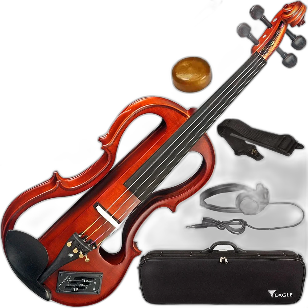 Violino Eagle Evk744 4/4 Elétrico Profissional Com Estojo e Ajustado
