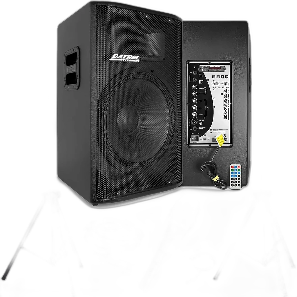 Kit Caixa de Som Ativa e Passiva Falante 15" 600w Rms Titanium Bluetooth Usb CSX03