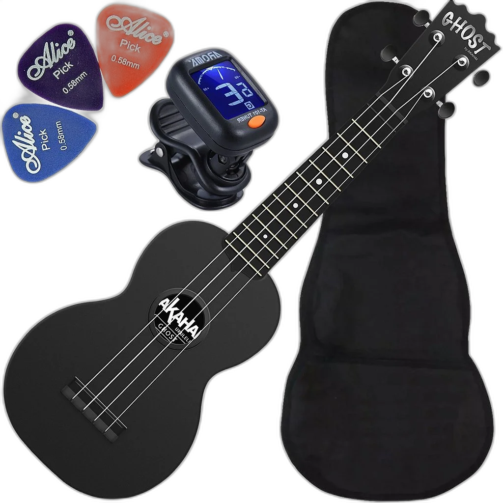 Kit Ukulele Akahai Ghost Soprano Acústico Hawaii Volcano Rocks Ux01