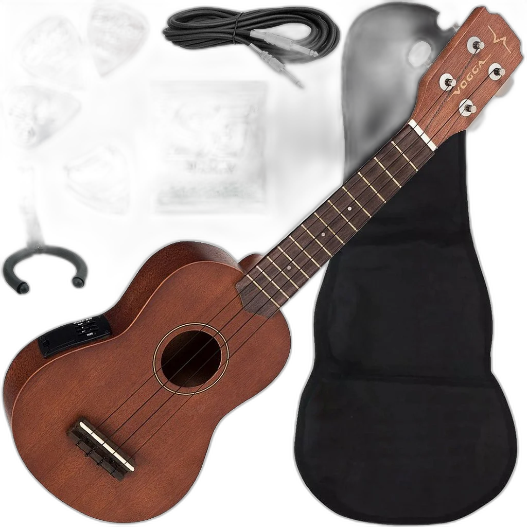 Kit Ukulele Soprano Elétrico Vogga VUK309 MH - Mahogany