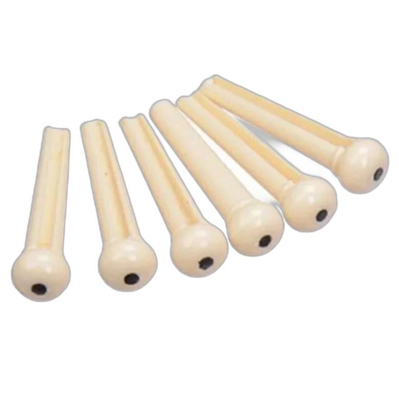 Kit Com 06 Pinos De Plastico Em Abs Para Violao Aco Marfim A021IVY
