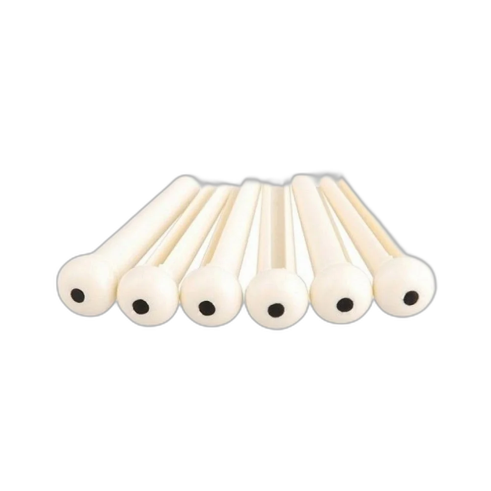 Kit Com 06 Pinos De Plastico Em Abs Para Violao Aco Marfim A021IVY