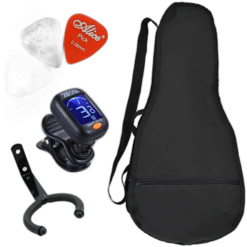 Kit Acessórios Carbon Cavaquinho C/ Capa Palhetas Afinador Suporte CVX03