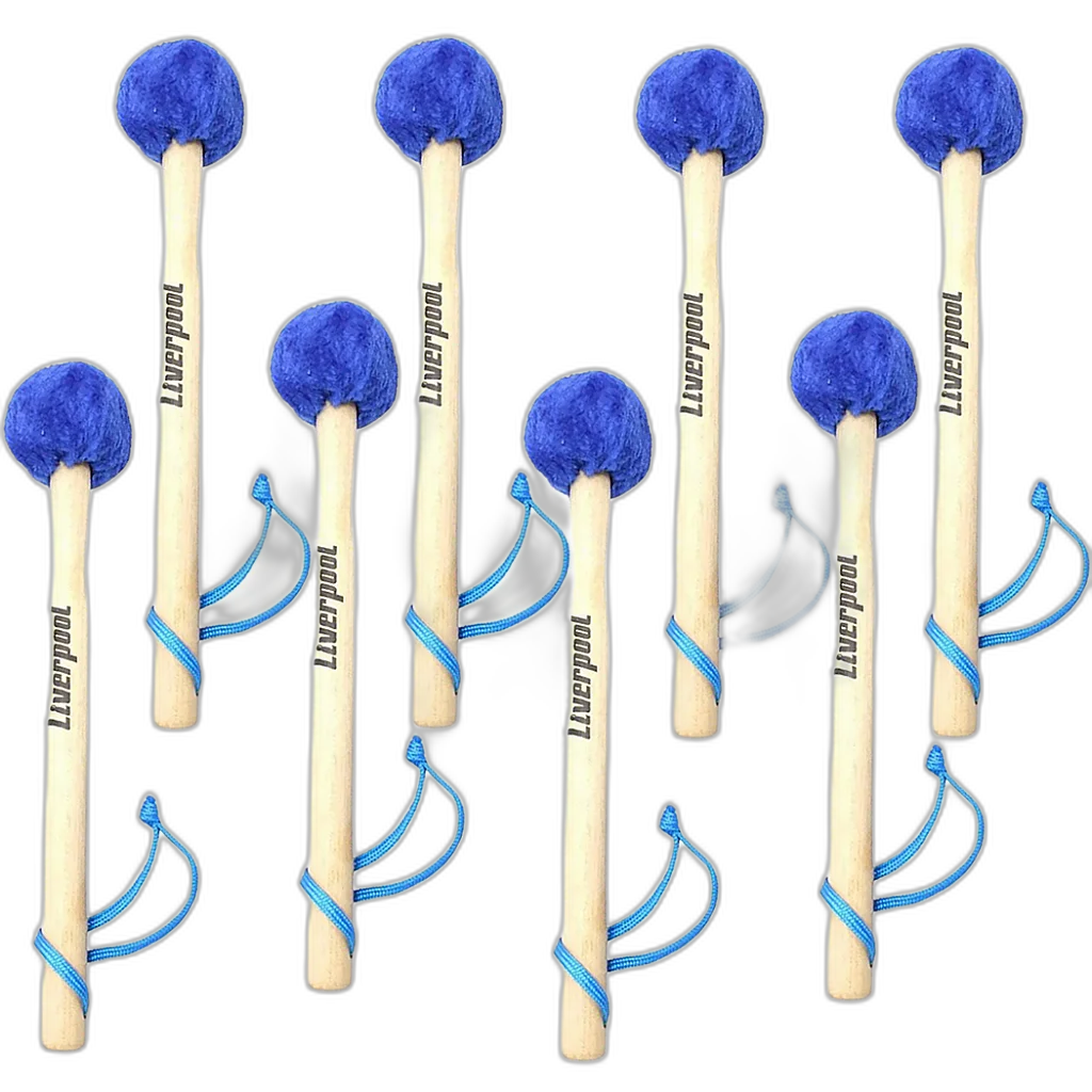 Kit 8 Maçanetas Liverpool Para Bumbo Bola Revestida Pelúcia Azul