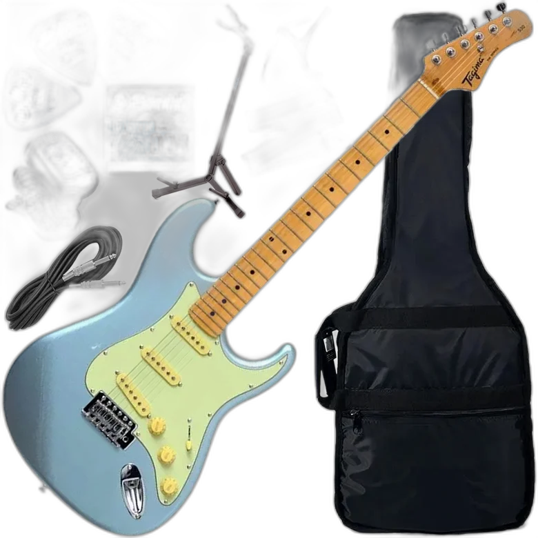 Kit Guitarra Elétrica Strato Tagima Woodstock Tg530 Azul Metálico Gx02