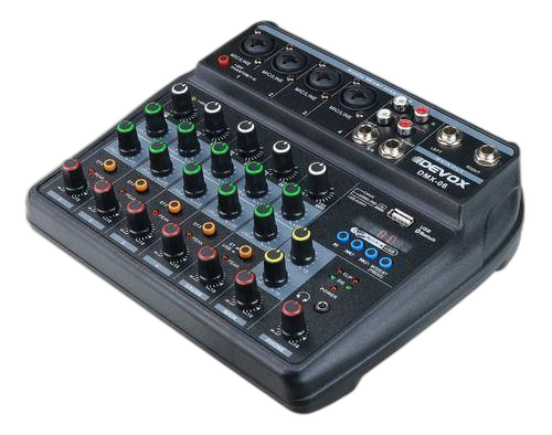 Mesa De Som Devox DMX-06 USB Bluetooth Interface 6 Canais