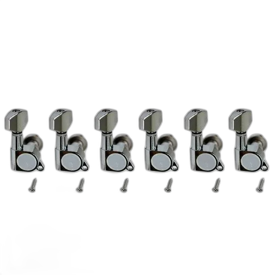 Tarraxa Guitarra Blindada 6 Linha Jogo Completo Cromado AVS