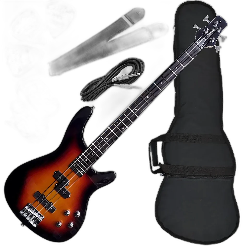 Kit Contrabaixo 4 Cordas Waldman GBW-100 Sunburst BS Bx01