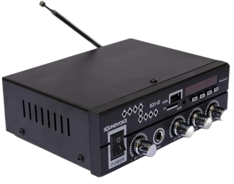 Amplificador Receiver Soundvoice RC01-BT 60W 4 Ohms USB FM BT