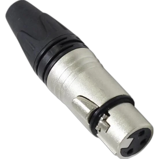 Conector Xlr Canon Femea 3 Pinos Prata XLR500 Devox