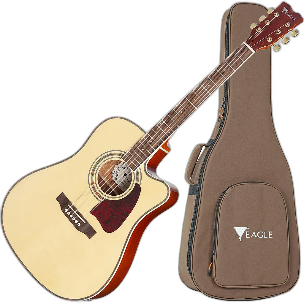 Violão Folk Eletroacústico Eagle CH889 Natural Dreadnought