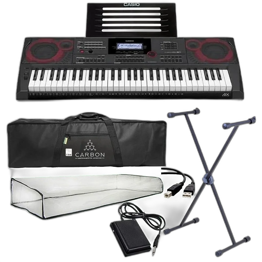 Kit Teclado Digital CASIO CT-X5000 Preto TX02