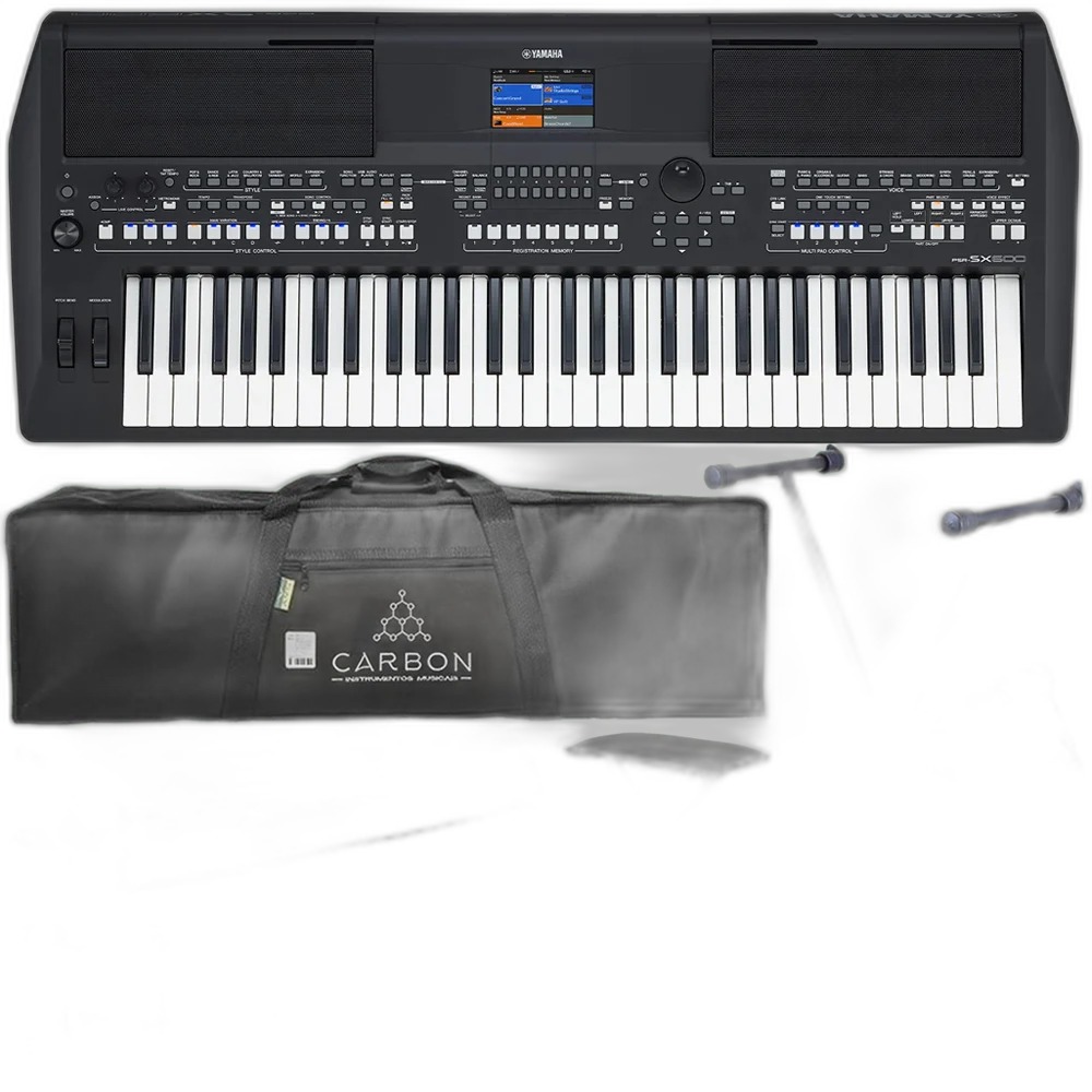 Kit Teclado Arranjador Yamaha PSR-SX600 Interface Áudio/Gravação Tx03