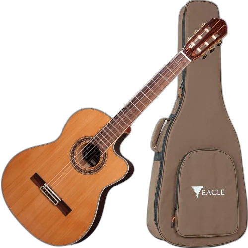 Violão Eletroacústico Eagle Emn860c Natural Nylon Eq Promix