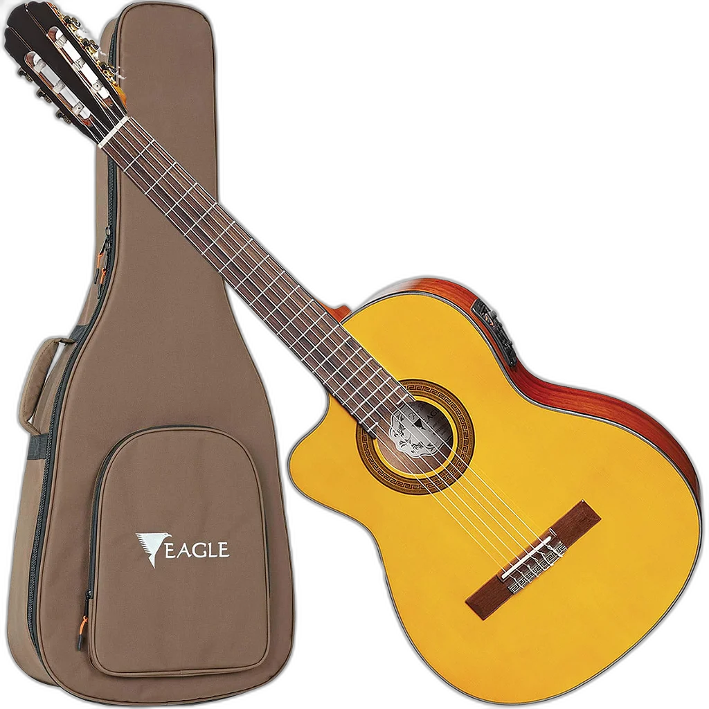 Violão Canhoto Eagle CH800 LH Classico Elétrico Nylon Natural