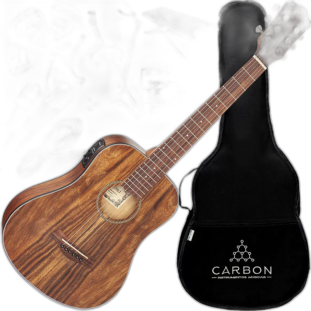 Kit Violão Eletroacústico Hofma Folk Baby HBB 34K Natural Vx03