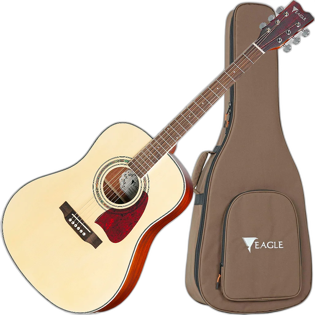 Violão Eletroacústico Eagle Ch888 Natural Folk Cordas Aço