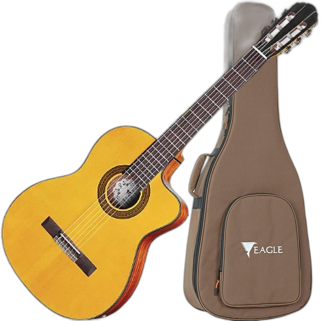 Kit Violão Eletroacustico Cutaway Eagle Ch800 Vintage Acetinado Vx03
