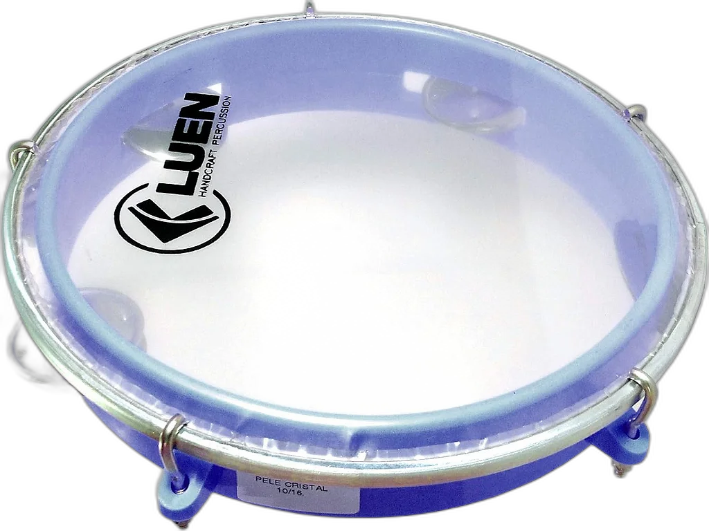 Pandeiro Luen Junior Pele Cristal 8 Polegadas ABS Azul 40084AZ