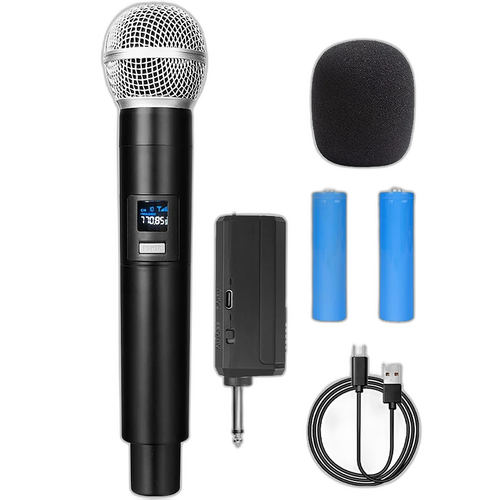 Microfone Sem Fio Duplo Digital Portátil Profissional Uhf MIC-W2806 Onex